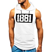 JiaMeng Camisetas Elástica de Fitness sin Mangas Tank Top Gym para Hombre Fitness Muscle Estampado sin Mangas con…